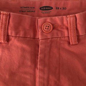 Old Navy Boys Ultimate Slim pant, 28x30, salmon